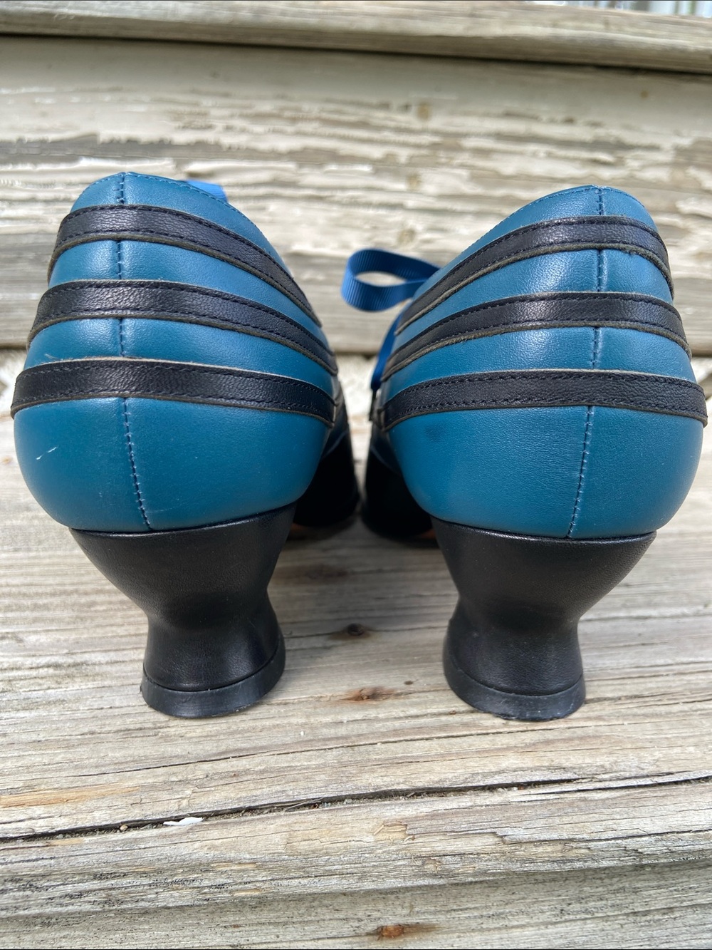 American Duchess Bernadette Blue/Black Edwardian Oxford Shoe Women's Size 9.5 - Picture 5 of 14